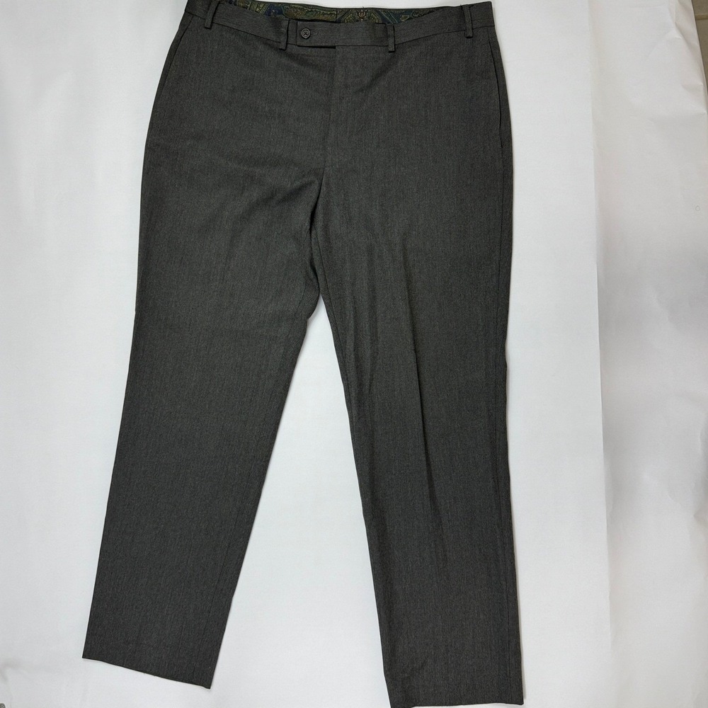 Lauren Ralph Lauren Mens 38x32 Charcoal Gray Twill Flat Front Dress Pants